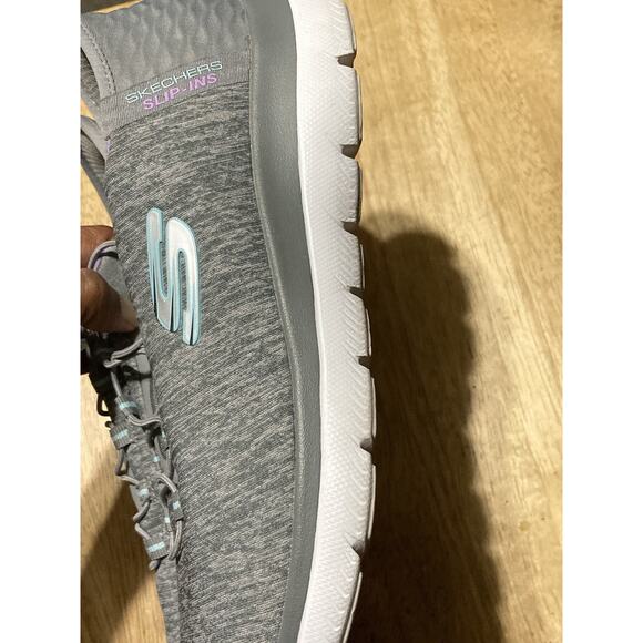 Womens SIZE 8 Skechers Hands-free Slip-Ins Sneakers Shoes Gray Dazzling Haze - Picture 5 of 9